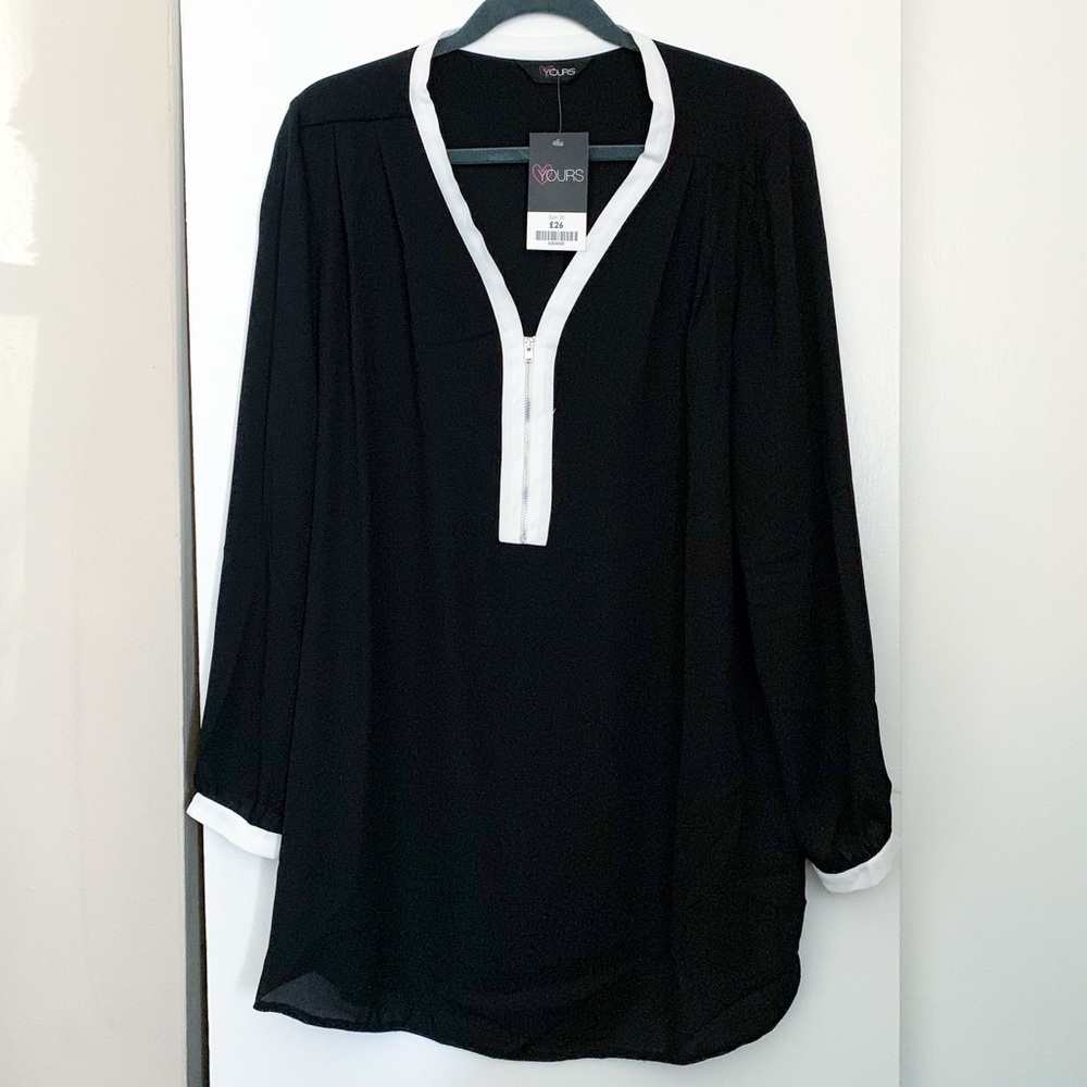 Love Yours White Trimmed Blouse